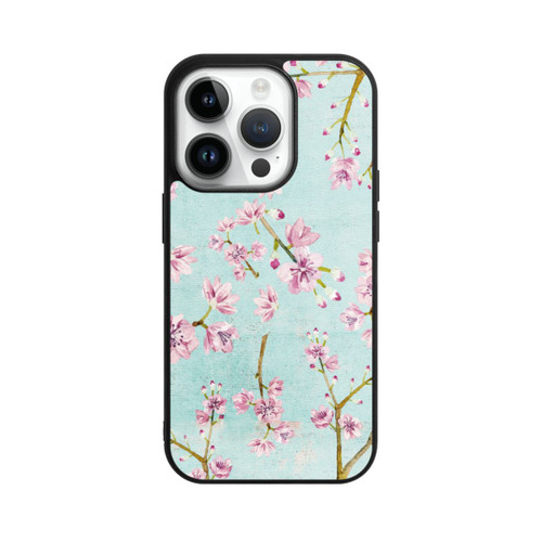 Apple iPhone 14 Pro Base Case Kirschblütenzweigmuster Hellblau