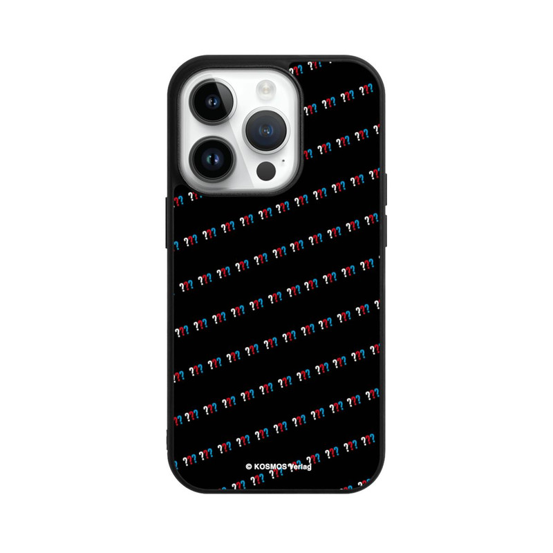 iPhone 14 Pro Base Case Drei Fragezeichen Muster Schräg