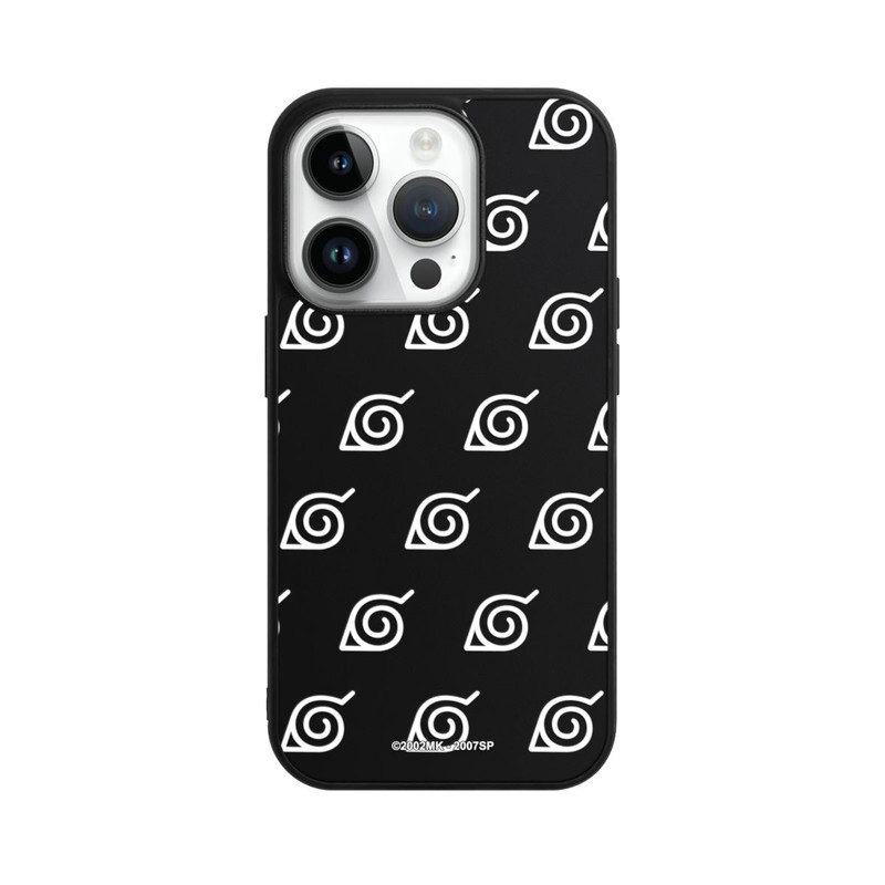 iPhone 14 Pro Base Case Weißes Konoha-Muster Transparent