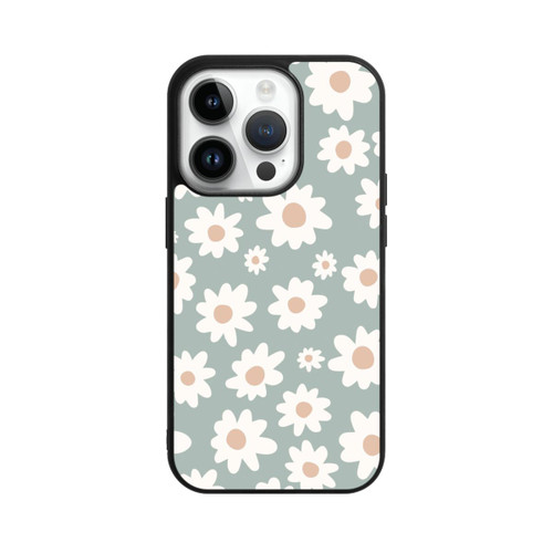 Apple iPhone 14 Pro Base Case Gänseblümchen Muster grün