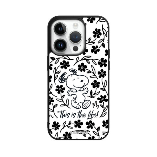 Apple iPhone 14 Pro Base Case Snoopy schwarz und weiß This Is The Life