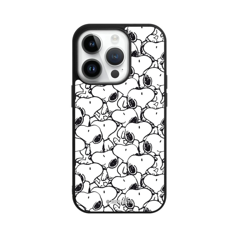 iPhone 14 Pro Base Case Snoopy Muster Schwarz und Weiß