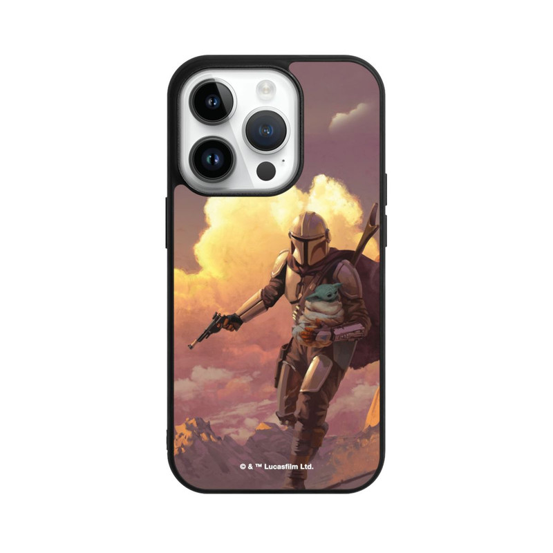 iPhone 14 Pro Base Case Der Mandalorianer und Grogu Sonnenguntergang Wolken