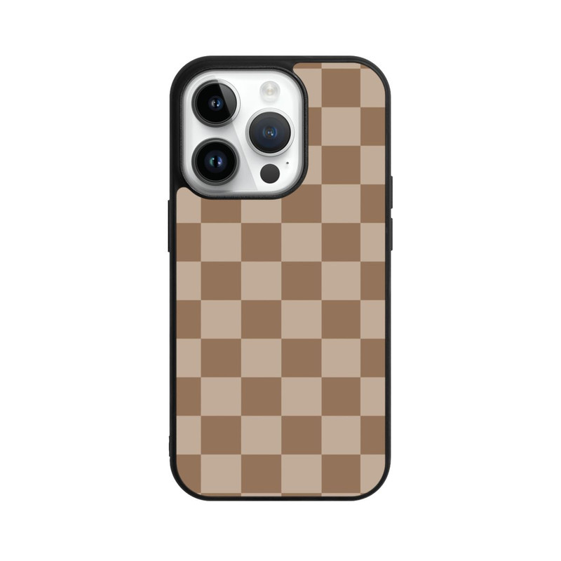 iPhone 14 Pro Base Case Braun Karo
