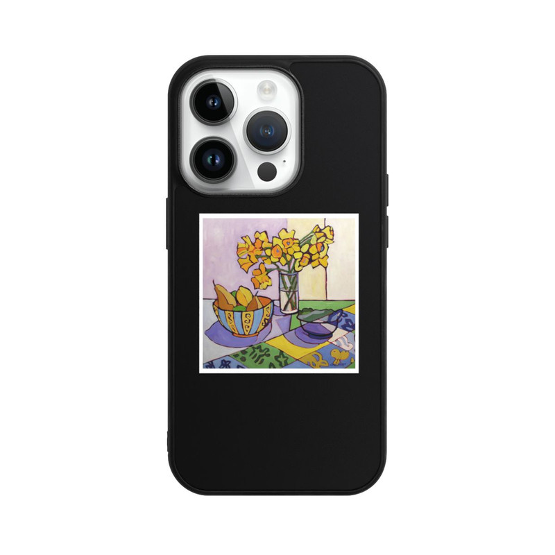 iPhone 14 Pro Base Case Daffodil Patchwork, 2023, by Catherine J Martzloff