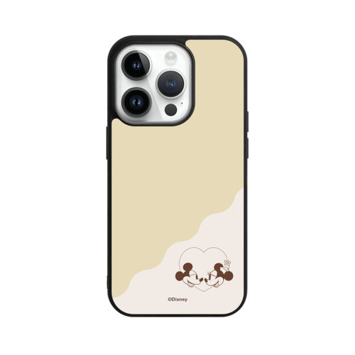 Apple iPhone 14 Pro Base Case Mickey and Minnie Love Heart Beige
