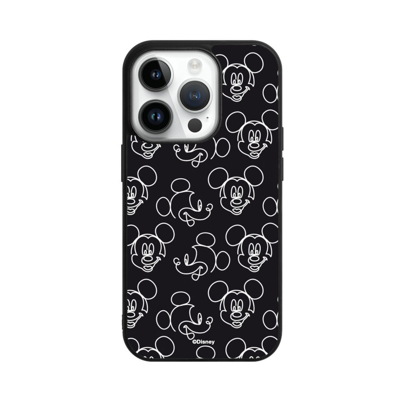 iPhone 14 Pro Base Case Disney Mickey Muster Schwarz