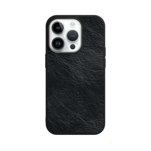 Apple iPhone 14 Pro Base Case Schwarzer Lederlook Hintergrund