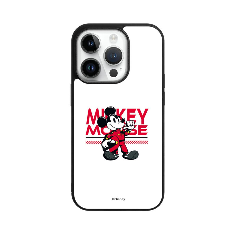 iPhone 14 Pro Base Case Micky Maus Rennfahrer Weiß