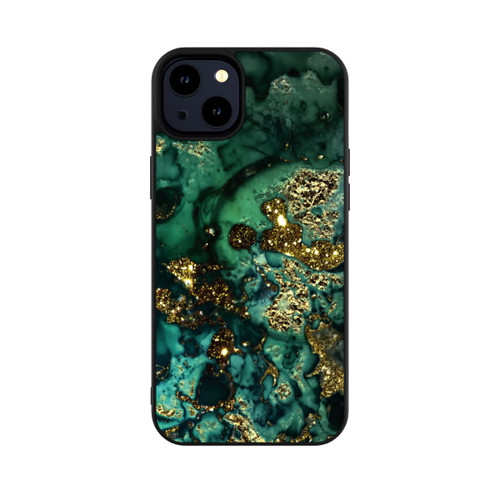 Apple iPhone 14 Plus Base Case Cyan Glitzer Marmorlook