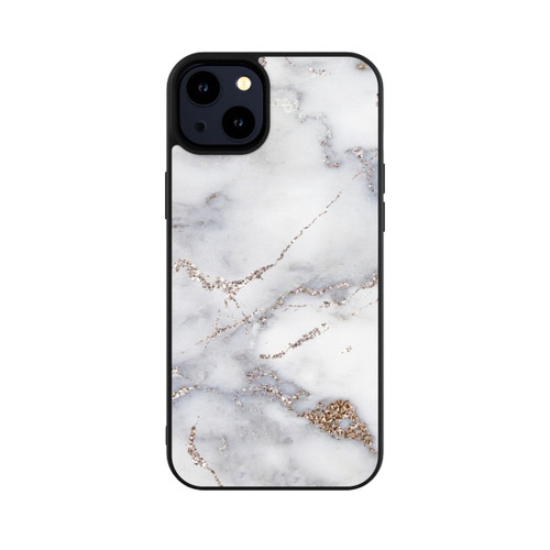 Apple iPhone 14 Plus Base Case Silberglitzer Marmorlook