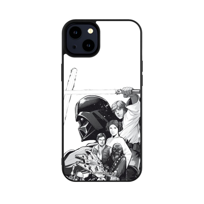 iPhone 14 Plus Base Case StarWars Charaktere - Schwarz-Weiß
