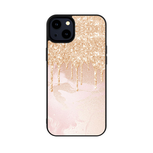 Apple iPhone 14 Plus Base Case  Roségoldener Glitzer Tropfen Look