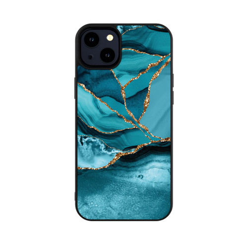 Apple iPhone 14 Plus Base Case Eisblaue Marmor Landschaft