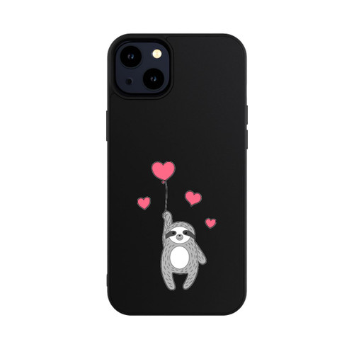 Apple iPhone 14 Plus Base Case Faultier mit Herzen transparent