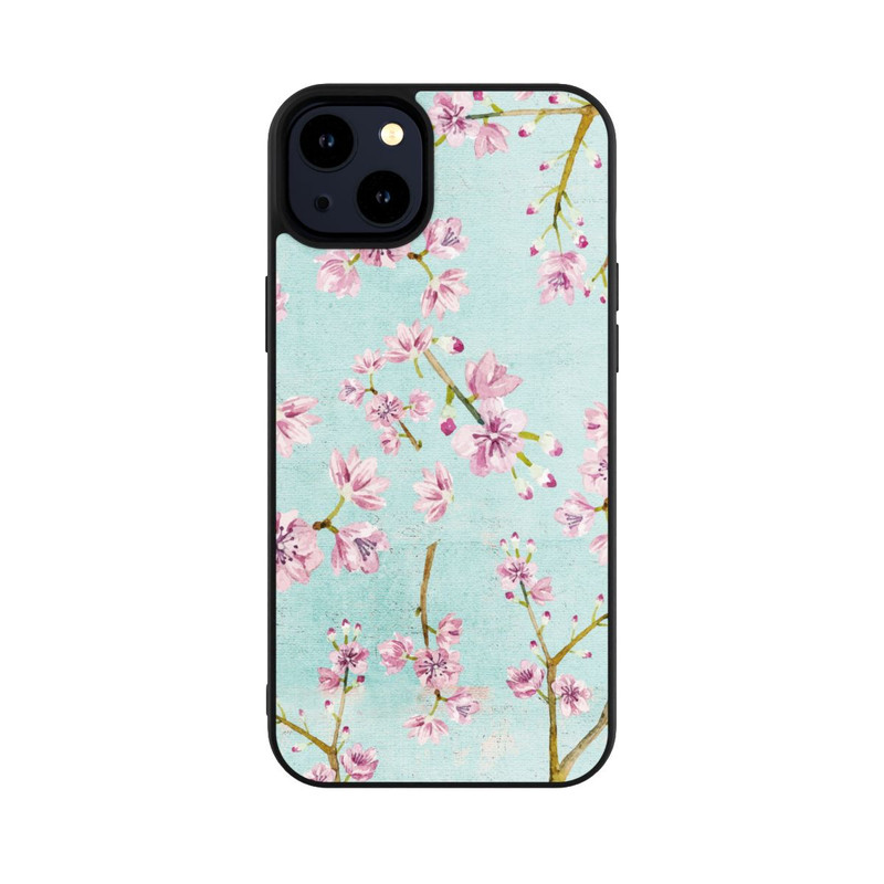 iPhone 14 Plus Base Case Kirschblütenzweigmuster Hellblau