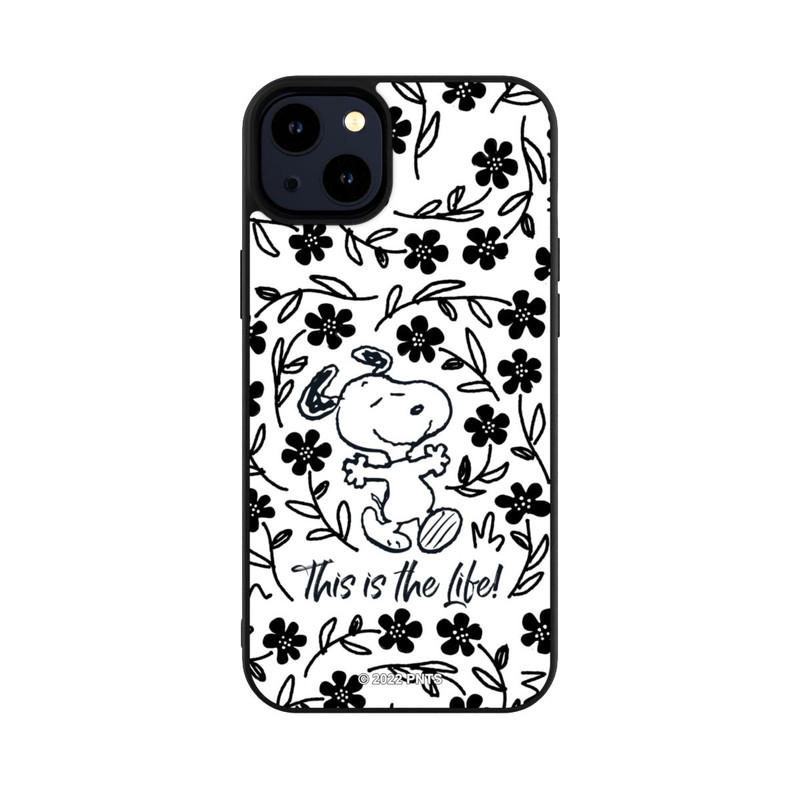 iPhone 14 Plus Base Case Snoopy schwarz und weiß This Is The Life