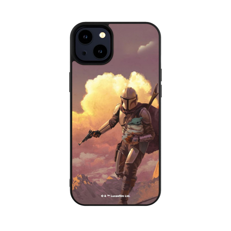 iPhone 14 Plus Base Case Der Mandalorianer und Grogu Sonnenguntergang Wolken