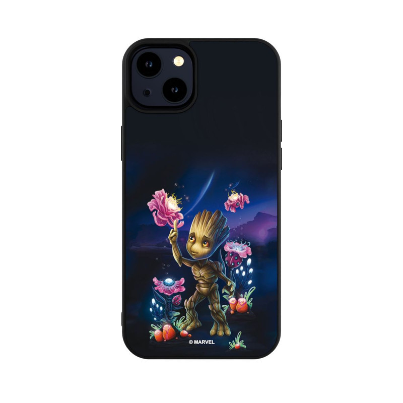 iPhone 14 Plus Base Case Baby Groot Blumen