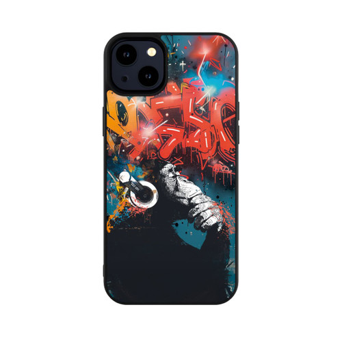 Apple iPhone 14 Plus Base Case Affe Stereo Kopfhörer Graffiti Street Art