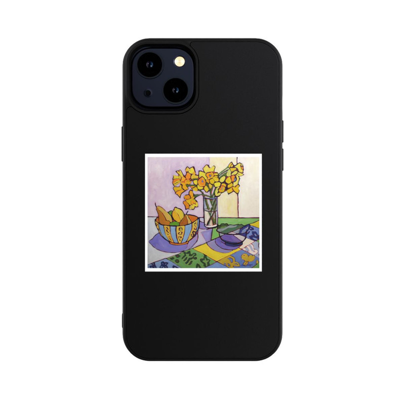 iPhone 14 Plus Base Case Daffodil Patchwork, 2023, by Catherine J Martzloff
