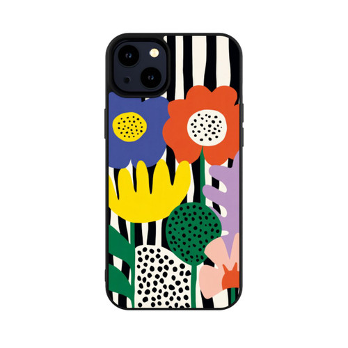 Apple iPhone 14 Plus Base Case Flowers Striped Background