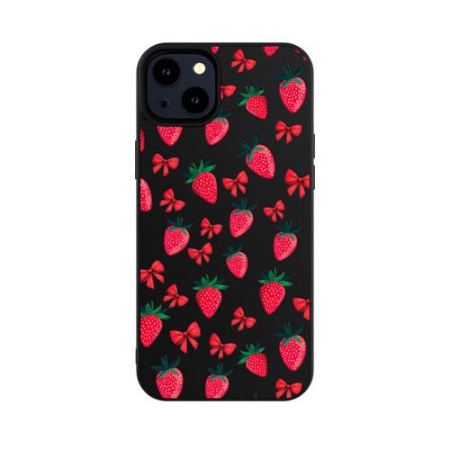 Apple iPhone 14 Plus Base Case Erdbeer Herz Muster Transparent
