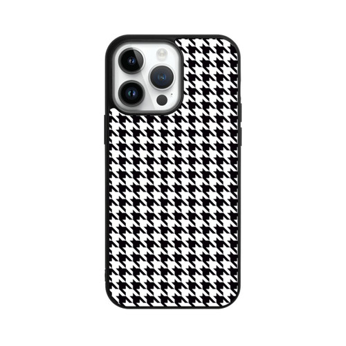 Apple iPhone 14 Pro Max Base Case Hahnentritt Schwarz Weiß
