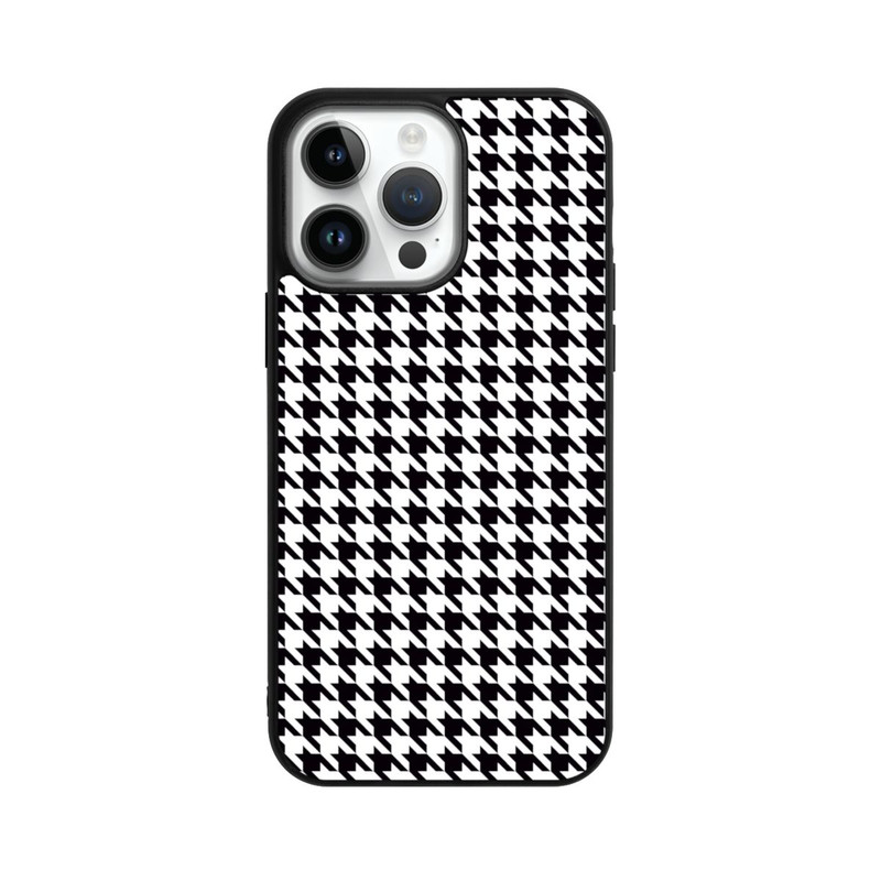 iPhone 14 Pro Max Base Case Hahnentritt Schwarz Weiß