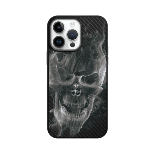 Apple iPhone 14 Pro Max Base Case rauchender Totenkopf Carbon