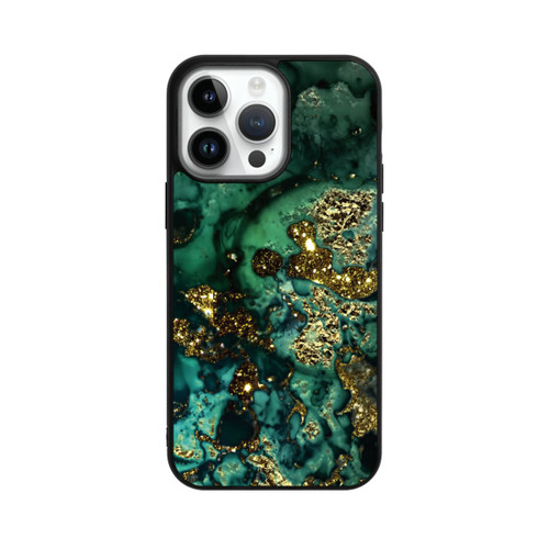 Apple iPhone 14 Pro Max Base Case Cyan Glitzer Marmorlook