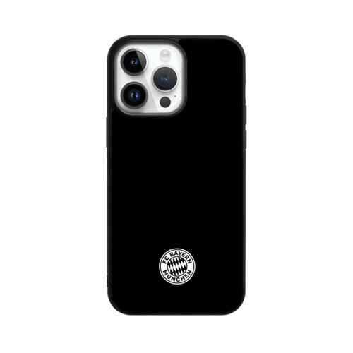 Apple iPhone 14 Pro Max Base Case Klassisches FCB Logo Klein - Weiß auf Schwarz