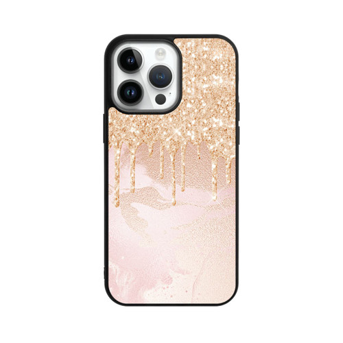 Apple iPhone 14 Pro Max Base Case  Roségoldener Glitzer Tropfen Look
