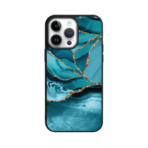 Apple iPhone 14 Pro Max Base Case Eisblaue Marmor Landschaft