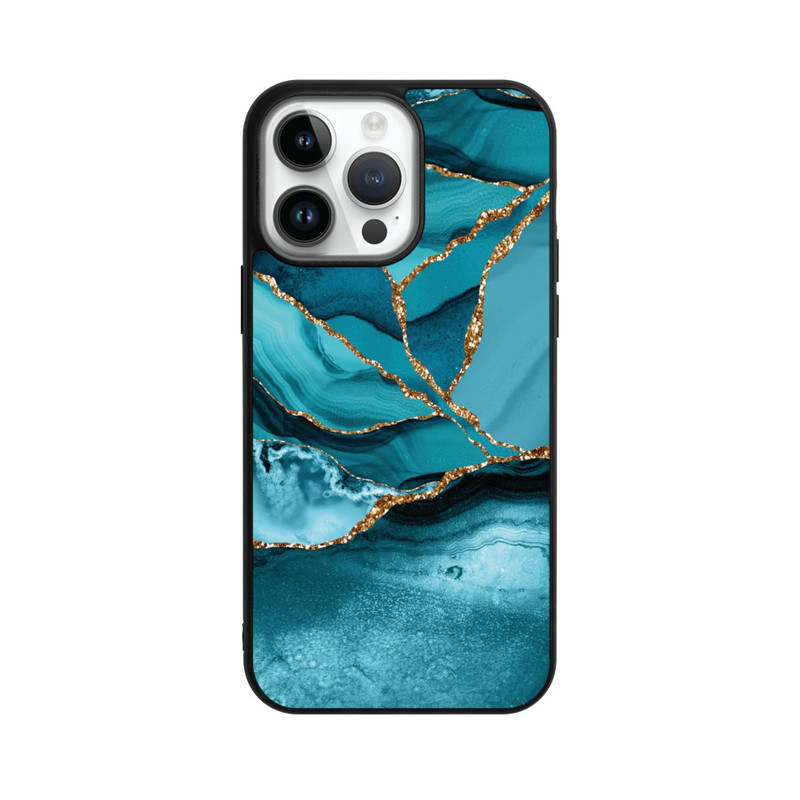 iPhone 14 Pro Max Base Case Eisblaue Marmor Landschaft