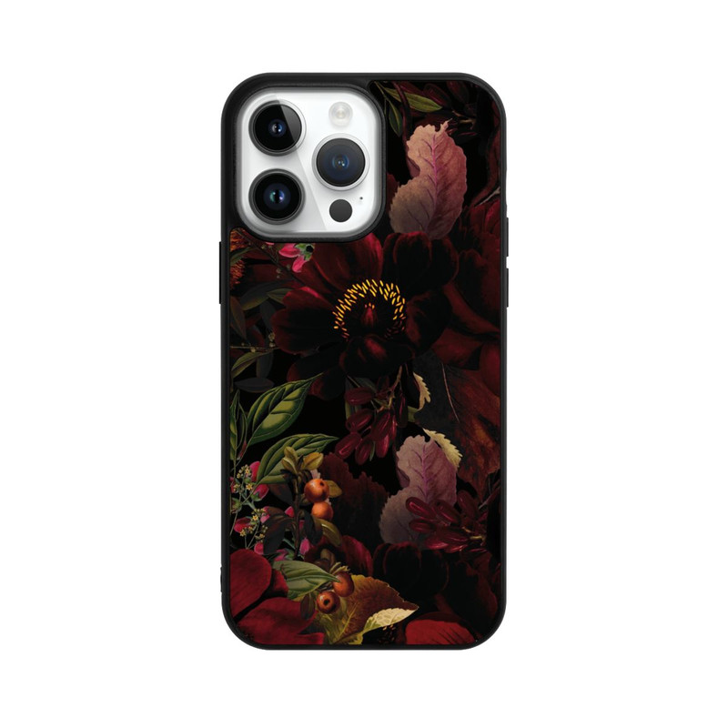 iPhone 14 Pro Max Base Case Dunkle Rote Vintage Barock Rosen