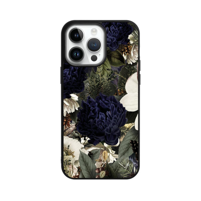 iPhone 14 Pro Max Base Case Dunkle Mitternachts Barock Vintage Blumen