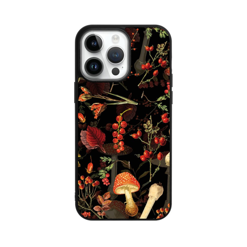 iPhone 14 Pro Max Base Case Pilzmuster Schwarz
