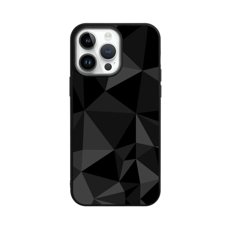iPhone 14 Pro Max Base Case Polygonmuster schwarz