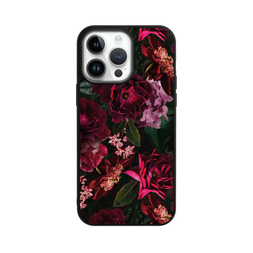 Apple iPhone 14 Pro Max Base Case Dunkle romantische Vintage Rosen und Pfingstrosen