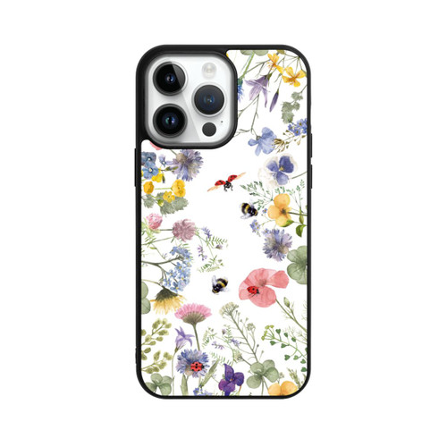 Apple iPhone 14 Pro Max Base Case Bunte Frühlingsblumen und Bienen