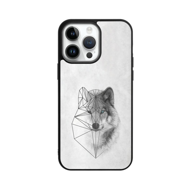 iPhone 14 Pro Max Base Case Polygonaler Wolf