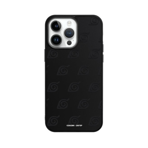 Apple iPhone 14 Pro Max Base Case Schwarzes Konoha-Muster Transparent