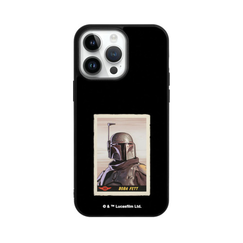Apple iPhone 14 Pro Max Base Case Boba Fett Badges Schwarzer Hintergrund