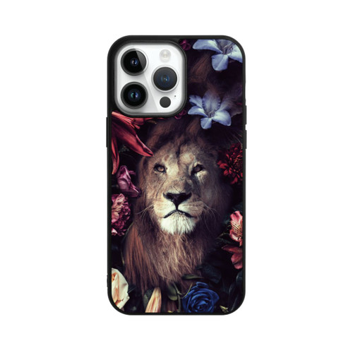 Apple iPhone 14 Pro Max Base Case Löwe Blumenrahmen