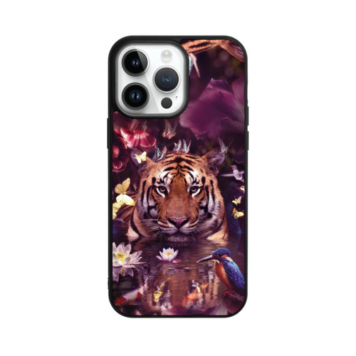Apple iPhone 14 Pro Max Base Case Tiger Blumenrahmen