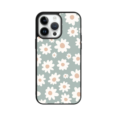 Apple iPhone 14 Pro Max Base Case Gänseblümchen Muster grün