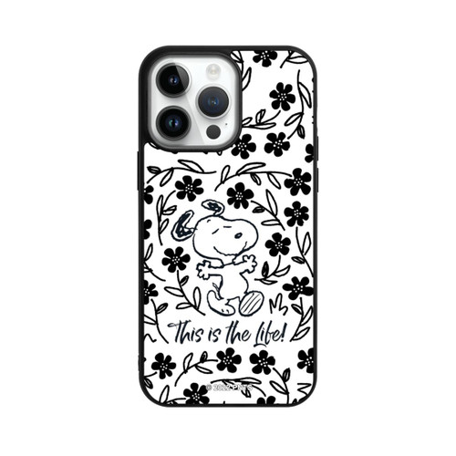 Apple iPhone 14 Pro Max Base Case Snoopy schwarz und weiß This Is The Life