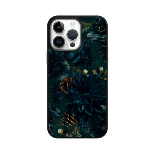 Apple iPhone 14 Pro Max Base Case Blumenmuster Grün und Blau