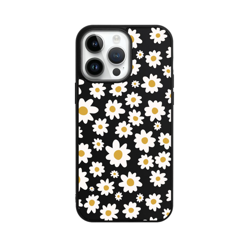iPhone 14 Pro Max Base Case Daisy Flower Seamless Pattern Transparent